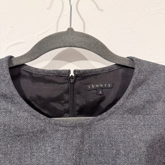 Theory Lenis Fern Virgin Wool Dress with Pockets Size 2 Sleeveless Gray - Picture 4 of 4